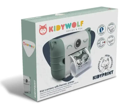 KIDYWOLF - KIDYPRINT KIDS CAMERA WITH THERMIC PRINTER - GREEN - Toyworld Frankston