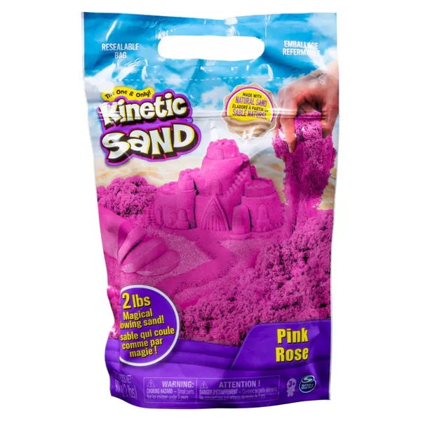 KINETIC SAND 2LB COLOUR BAG PINK ROSE Toyworld Frankston
