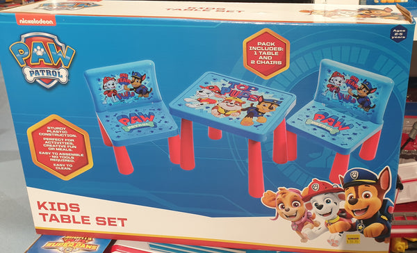 PAW PATROL PLASTIC TABLE & 2 CHAIRS | Toyworld Frankston
