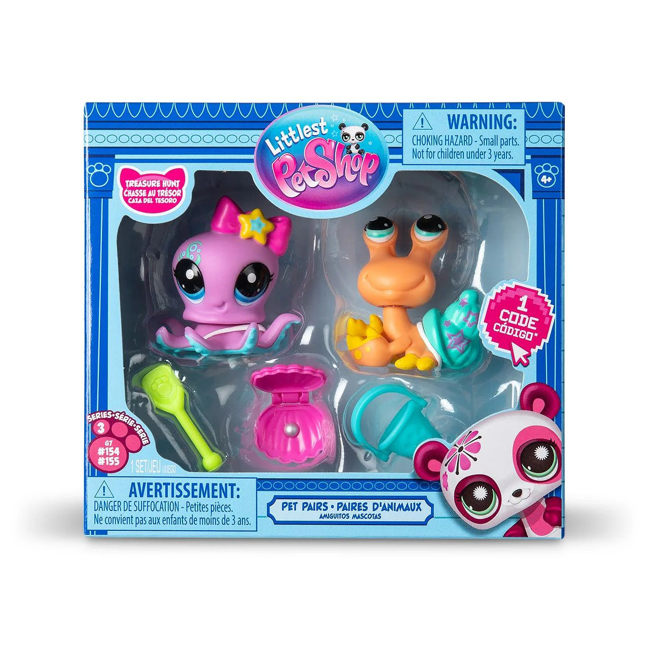 LITTLEST PET SHOP SERIES 3 - 2  FIGURE PACK #154 & #155 TREASURE HUNT - Toyworld Frankston