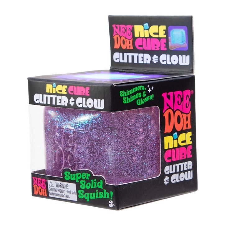 NEE DOH -  NICE CUBE GLITTER AND GLOW - Toyworld Frankston