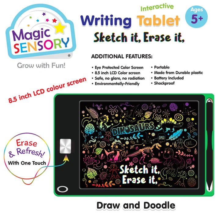 MAGIC SENSORY LCD WRITING TABLET GREEN DINO