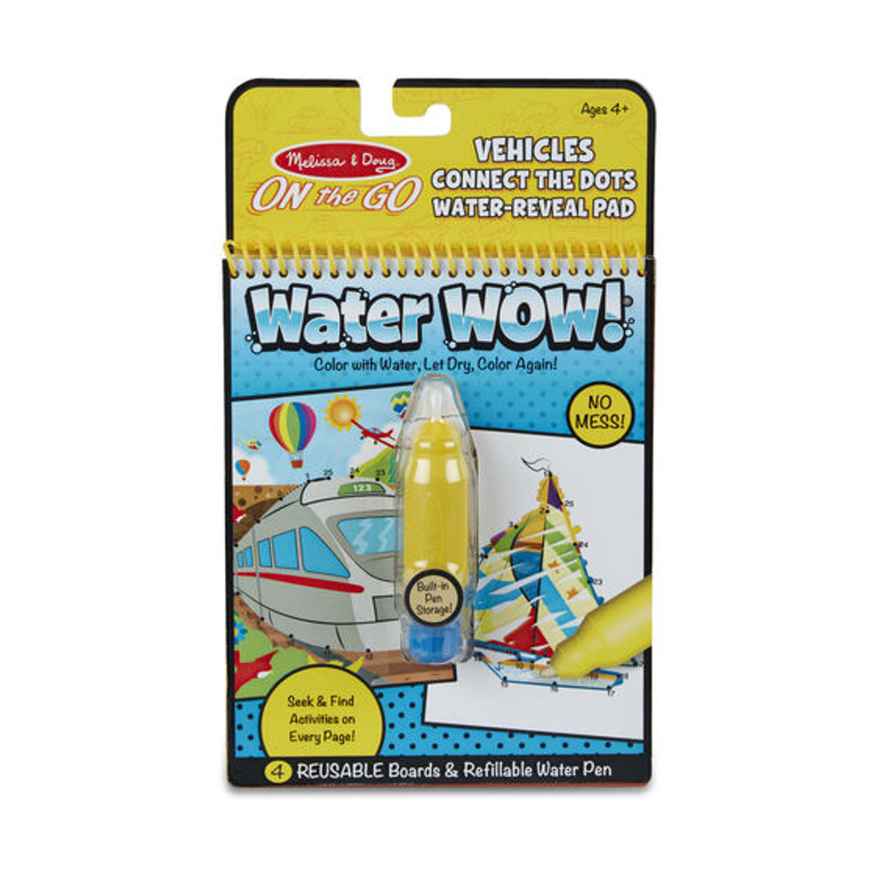 MELISSA & DOUG WATER WOW - VEHICLES CONNECT THE DOTS WATER REVEAL PAD - Toyworld Frankston