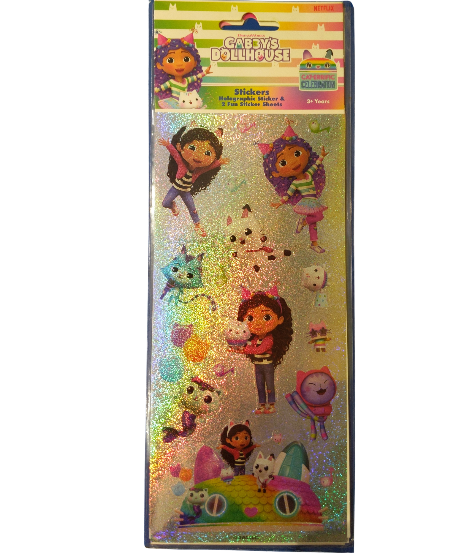 GABBY'S DOLLHOUSE - HOLOGRAPHIC STICKER 3 PACK - Toyworld Frankston