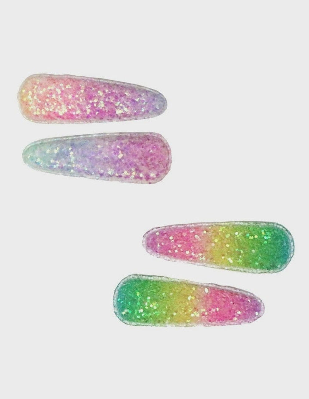 RAINBOW CHUNKY GLITTER SNAP CLIPS - Toyworld Frankston