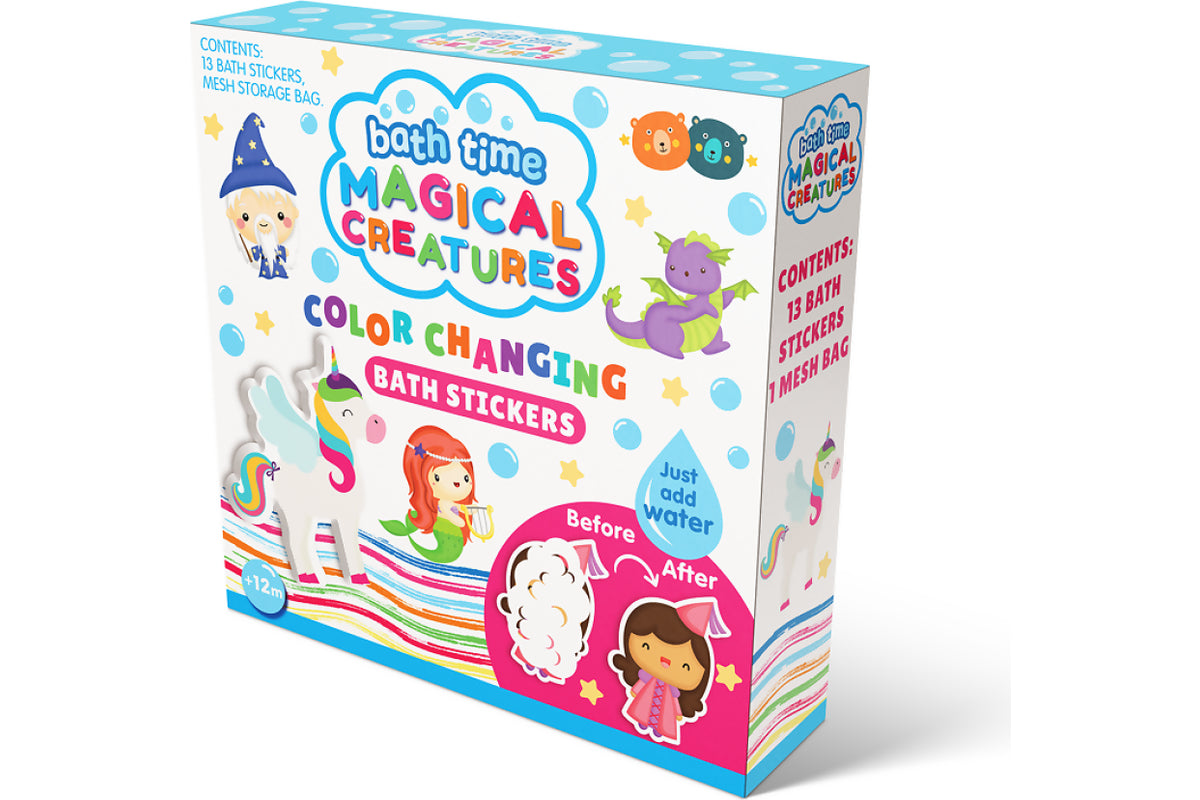 BUDDY & BARNY BATH TIME COLOUR CHANGING STICKERS - MAGICAL CREATURE - Toyworld Frankston