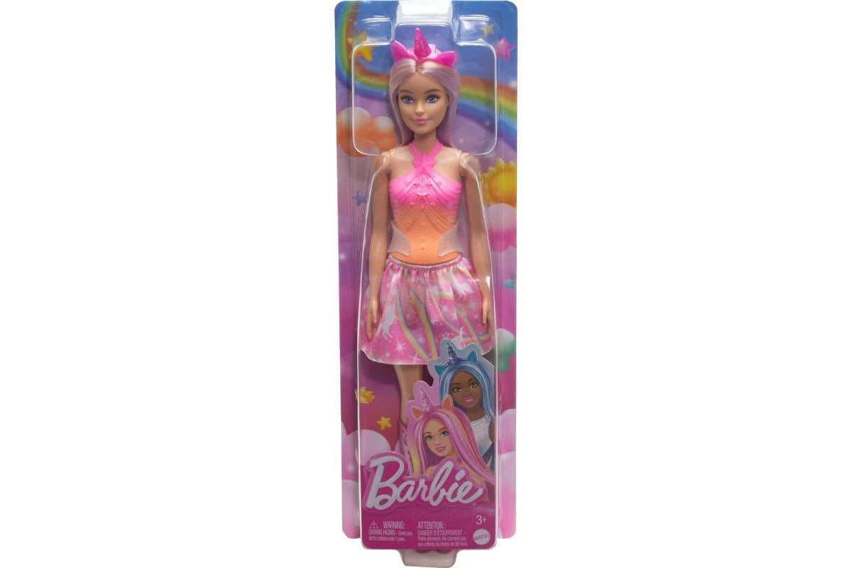 BARBIE UNICORN DOLL WITH PINK HAIR AND HORN - Toyworld Frankston