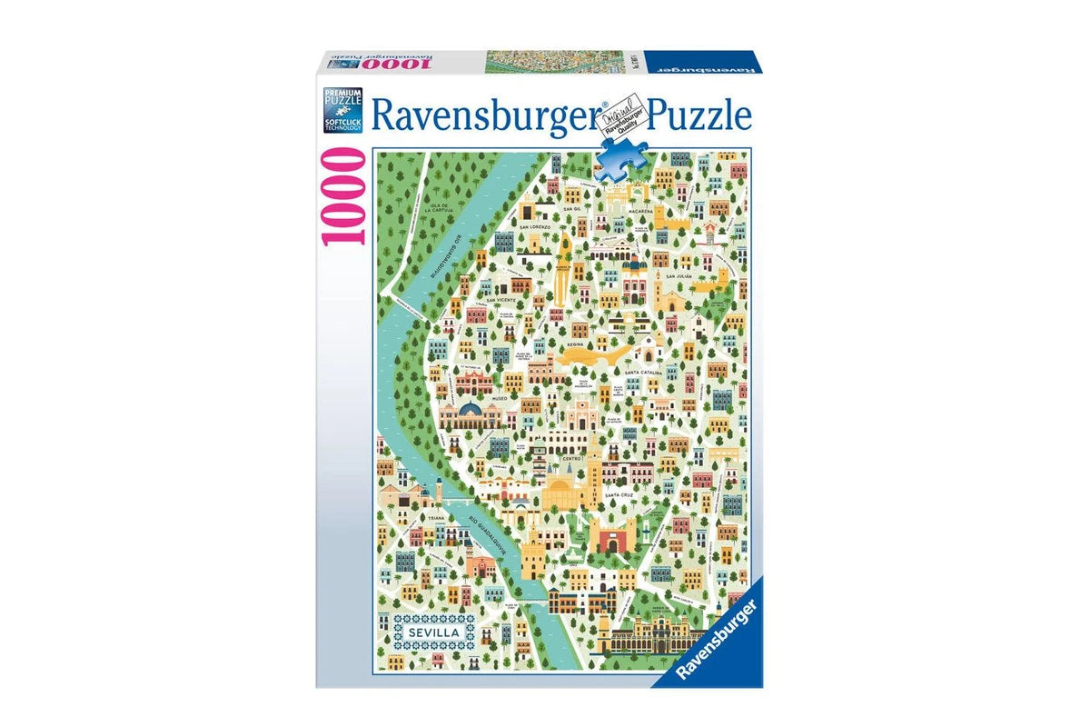 RAVENSBURGER - MAP OF  SEVILLE 1000 PIECE PUZZLE - Toyworld Frankston