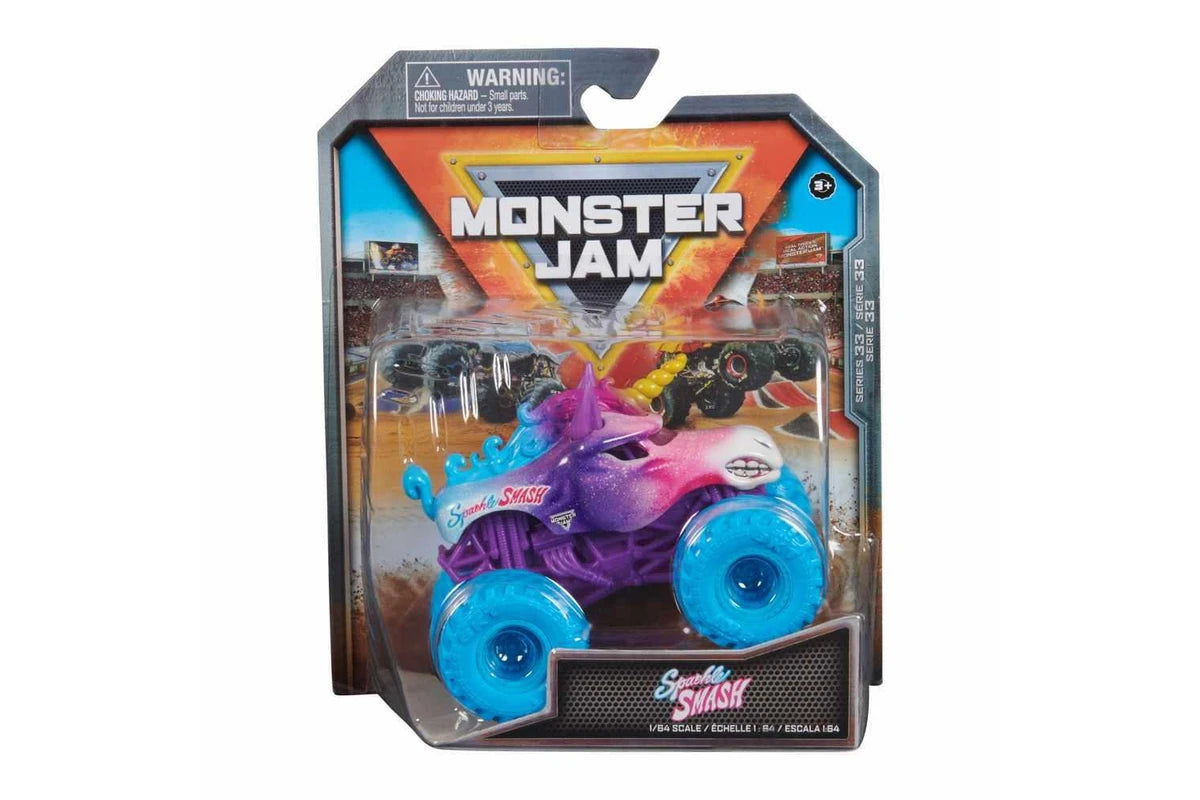 MONSTER JAM 1:64 DIECAST TRUCKS - SPARKLE SMASH - Toyworld Frankston
