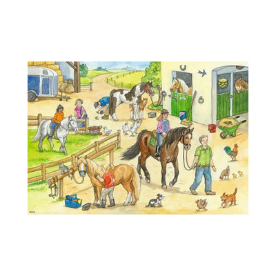 RAVENSBURGER - 2 X 24 PIECES AT THE STABLES PUZZLE - Toyworld Frankston