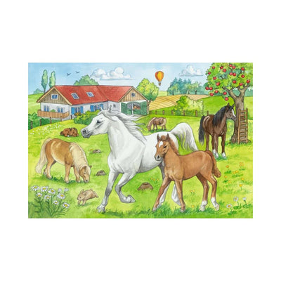RAVENSBURGER - 2 X 24 PIECES AT THE STABLES PUZZLE - Toyworld Frankston