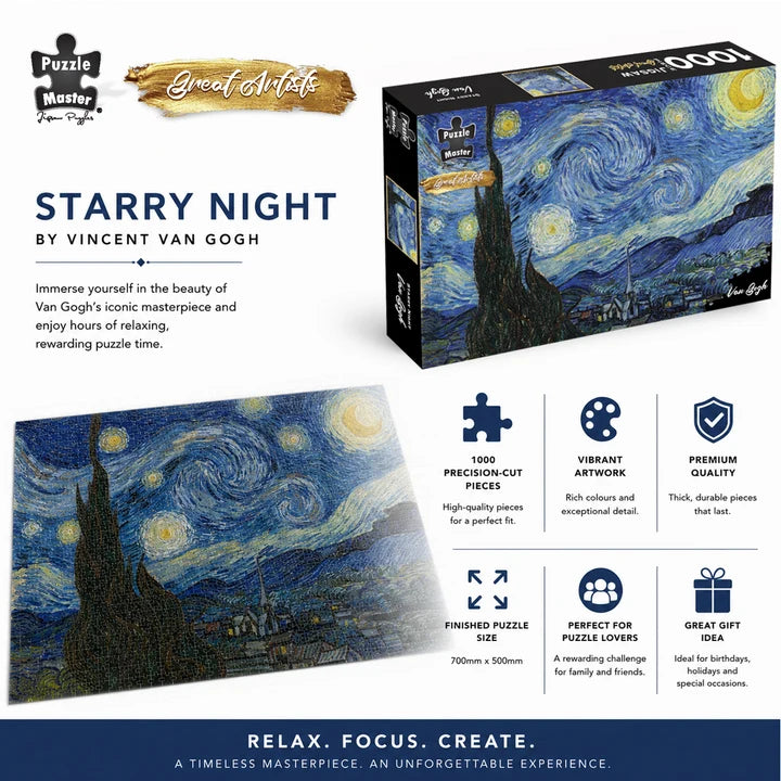PUZZLE MASTER STARRY NIGHT VAN GOGH 1000 PIECE