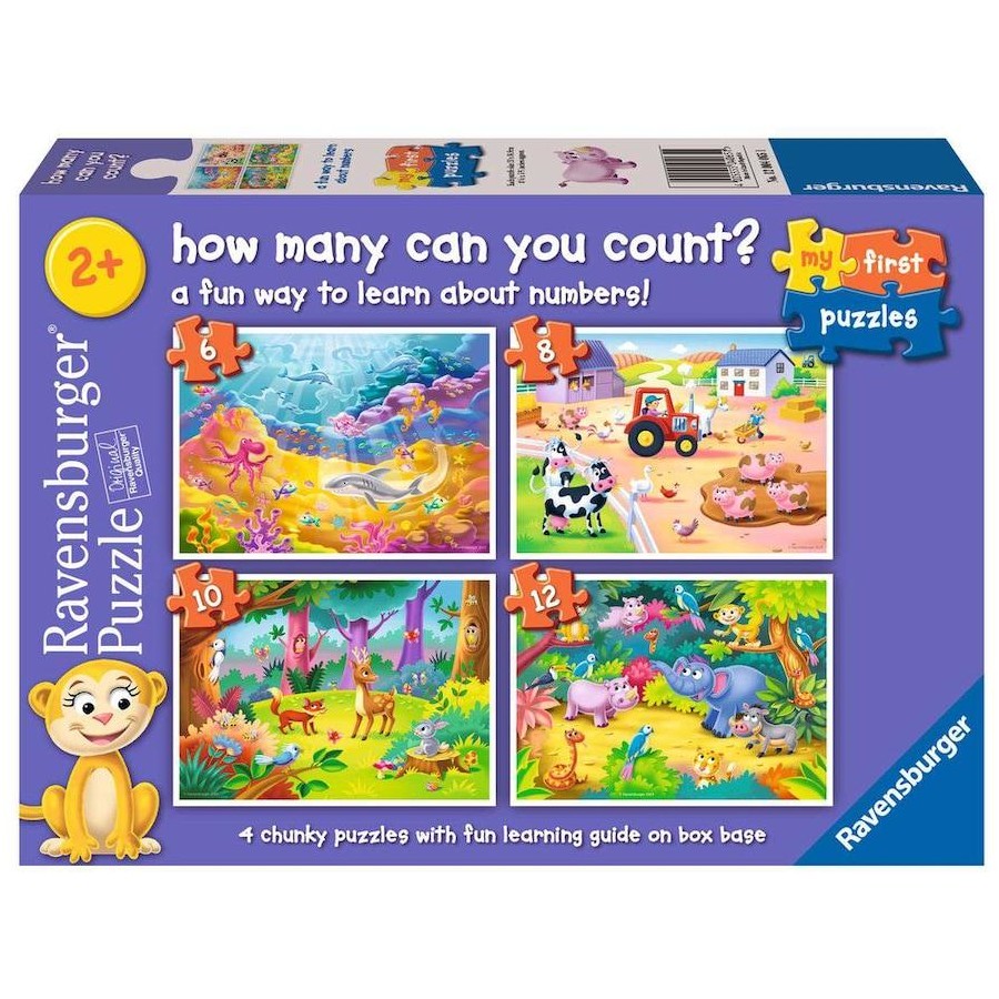 RAVENSBURGER HOW MANY CAN YOU COUNT 6,8,10,12 PIECE PUZZLE