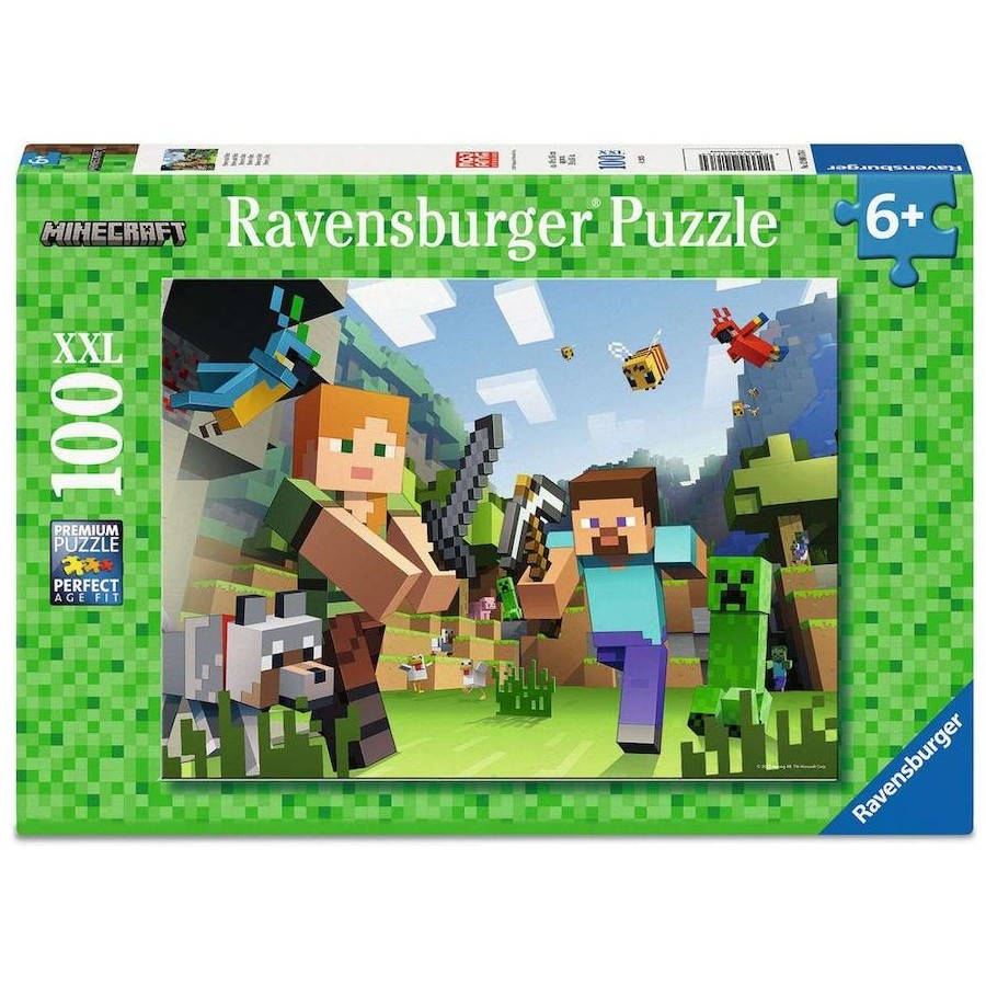 RAVENSBURGER - MINECRAFT STEVE AND ALEX 100 PIECE PUZZLE - Toyworld Frankston