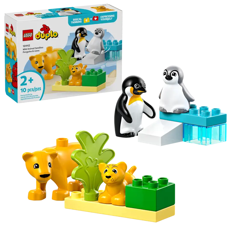 LEGO DUPLO 10442 WILD ANIMAL FAMILIES PENGUINS AND LIONS - Toyworld Frankston