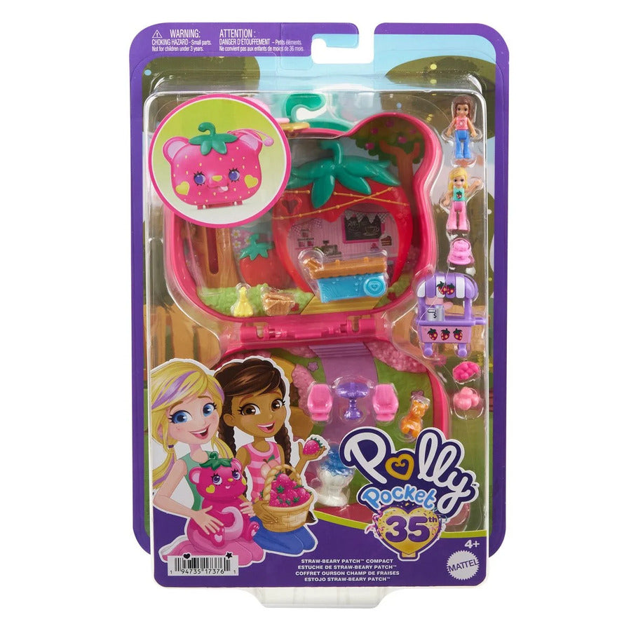 POLLY POCKET - STRAW BEARY PATCH COMPACT - Toyworld Frankston