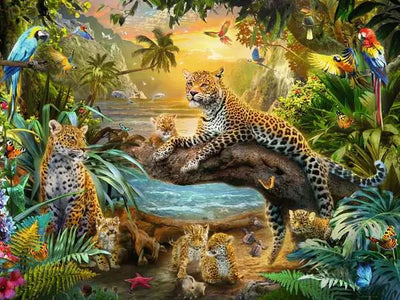 RAVENSBURGER 17435 5 LEOPARDS IN THE JUNGLE1500 PIECE PUZZLE - Toyworld Frankston