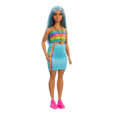 BARBIE FASHIONISTA DOLL 218 LONG BLUE HAIR - Toyworld Frankston