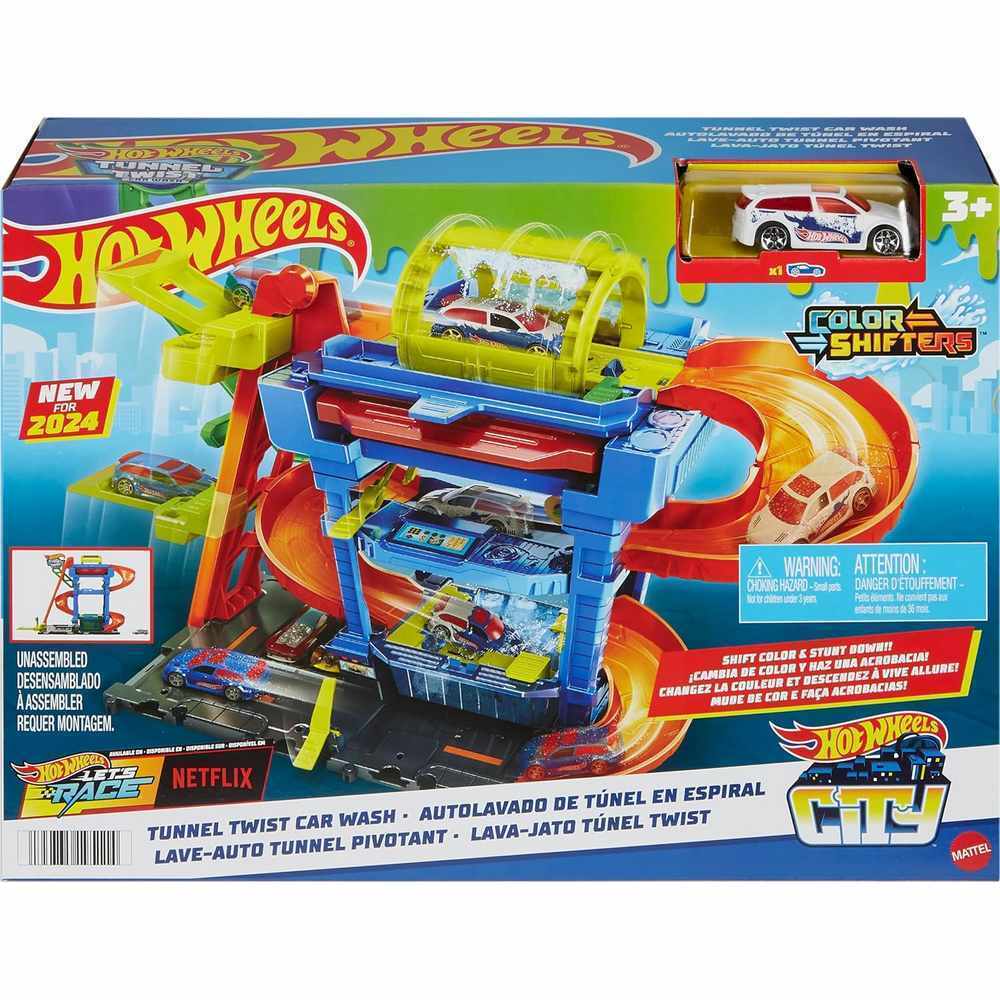HOTWHEELS CITY - COLOUR SHIFTERS TUNNEL TWIST CAR WASH PLAY SET