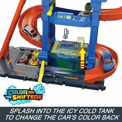 HOTWHEELS CITY - COLOUR SHIFTERS TUNNEL TWIST CAR WASH PLAY SET