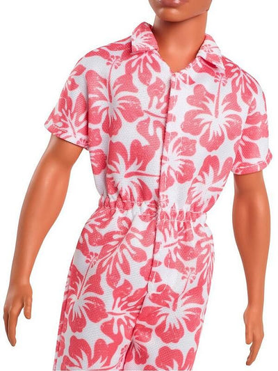 BARBIE FASHIONISTA KEN DOLL 235 BRUNETTE BRAID CORAL JUMPSUIT