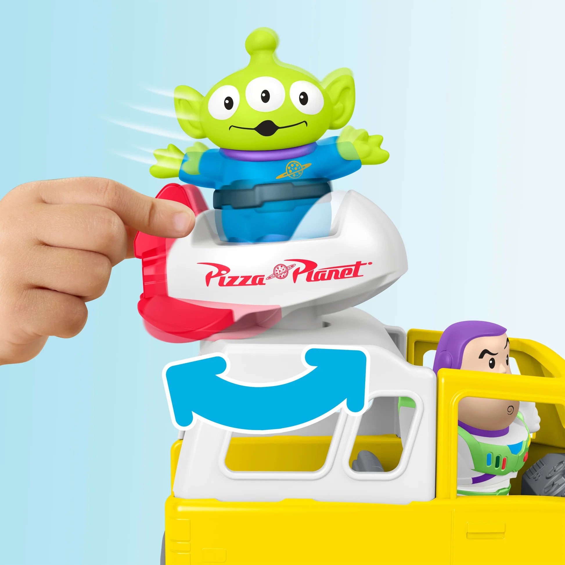 FISHER PRICE LITTLE PEOPLE TOY STORY PIZZA PLANET TRUCK - Toyworld Frankston
