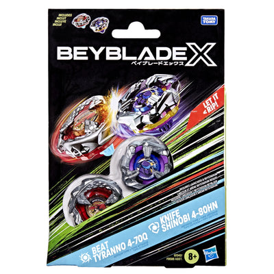 BEYBLADE  X DUAL PACK BEAT TYRANNO 4-70Q - KNIFE SHINOBI 4-80HN