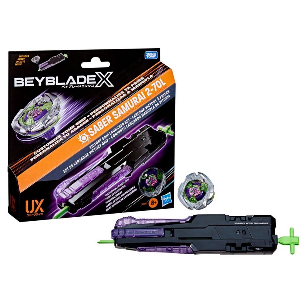 BEYBLADE X VICTORY GRIP LAUNCHER SET - SABER SAMURAI 2-70L