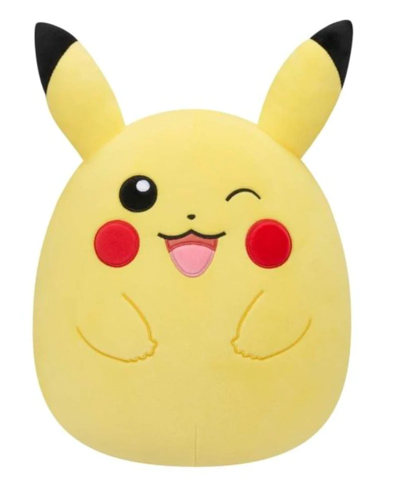SQUISHMALLOWS -  POKEMON WAVE 3 14 INCH PLUSH - WINKING PIKACHU - Toyworld Frankston