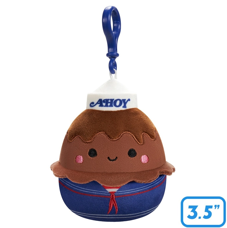 SQUISHMALLOW 3.5" PLUSH CLIP STRANGER THINGS - ICE CREAM AHOY  CHOCOLATE PUDDING - Toyworld Frankston