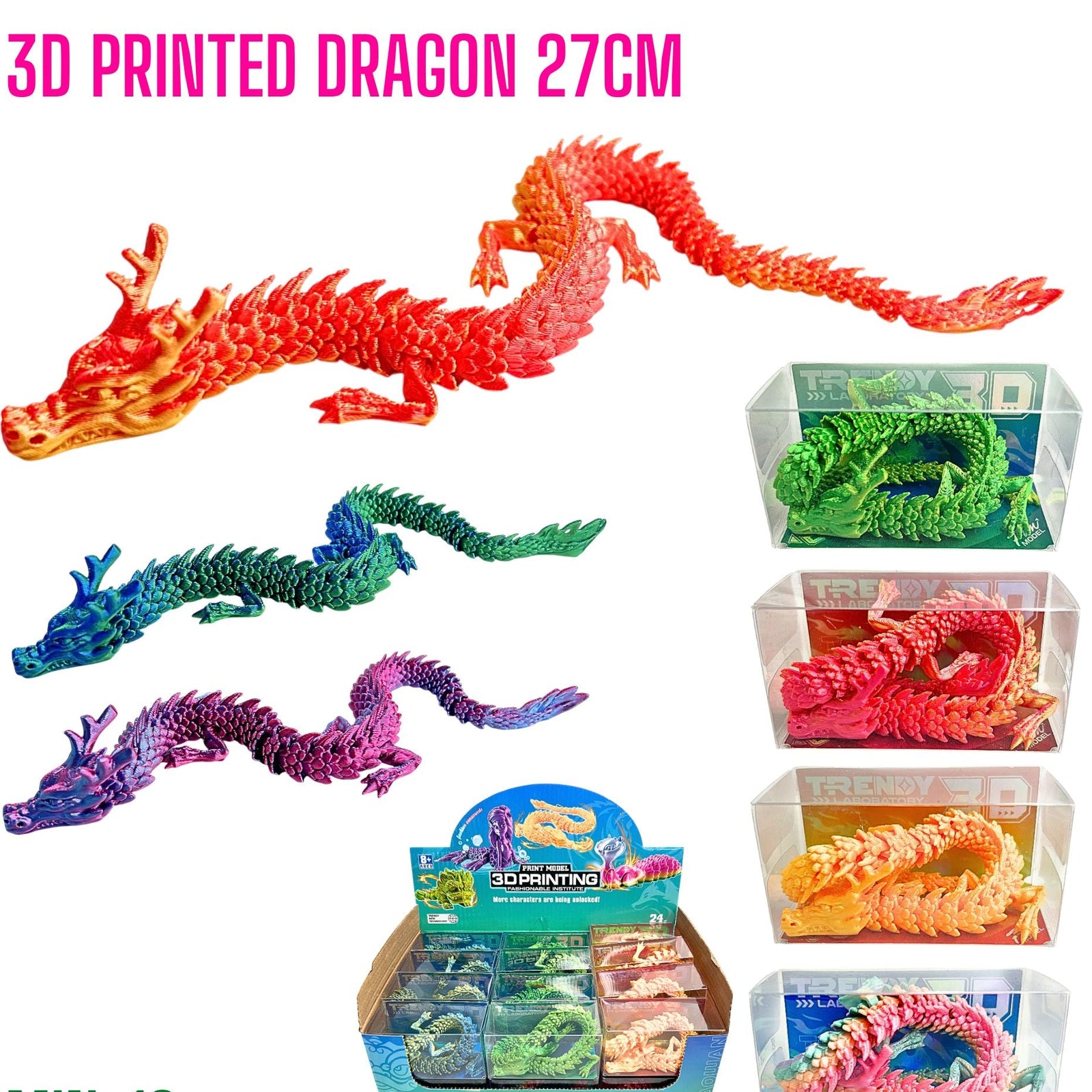 TRENDY LABORATORY 3D DRAGON IN BOX 27CM-  Assorted - Toyworld Frankston