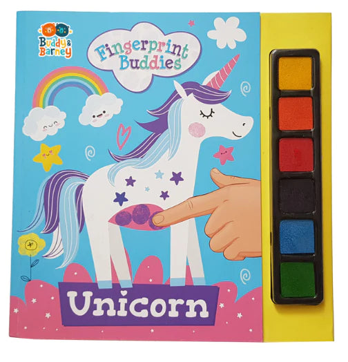 BUDDY & BARNEY FINGER PRINT BUDDIES BOOK - UNICORNS - Toyworld Frankston