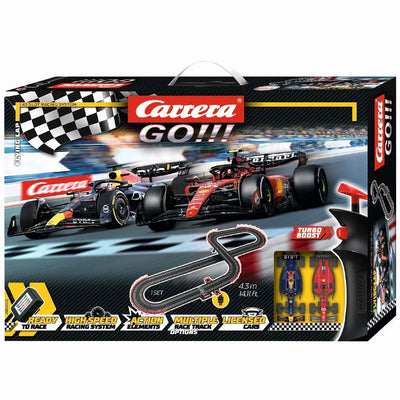 CARRERA GO SLOT CAR SET 1:43 FLYING LAP - F1 FERRARI AND RED BULL - Toyworld Frankston