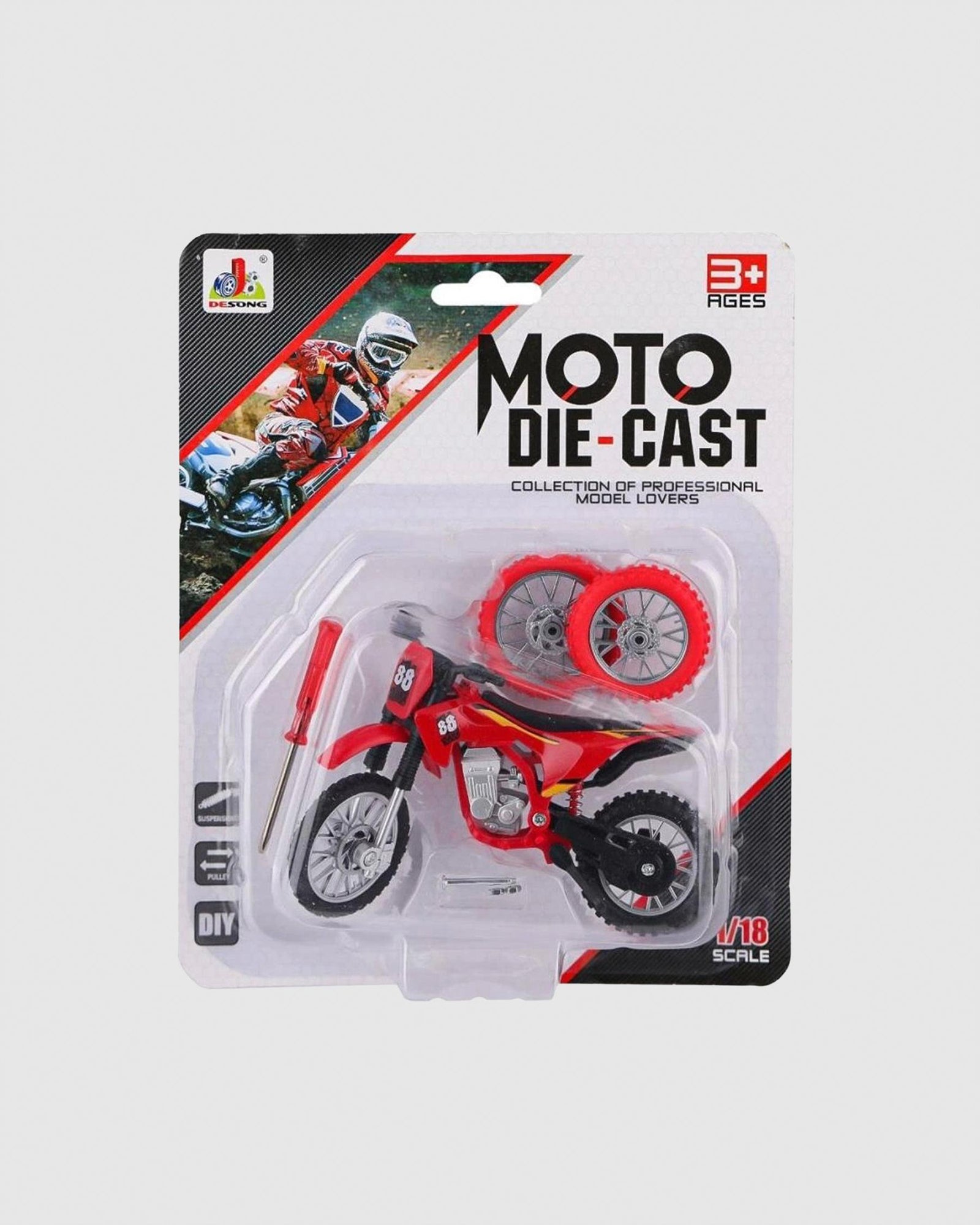 DIY MOTO DIE-CAST 1/18 SCALE - MOTORBIKE RED