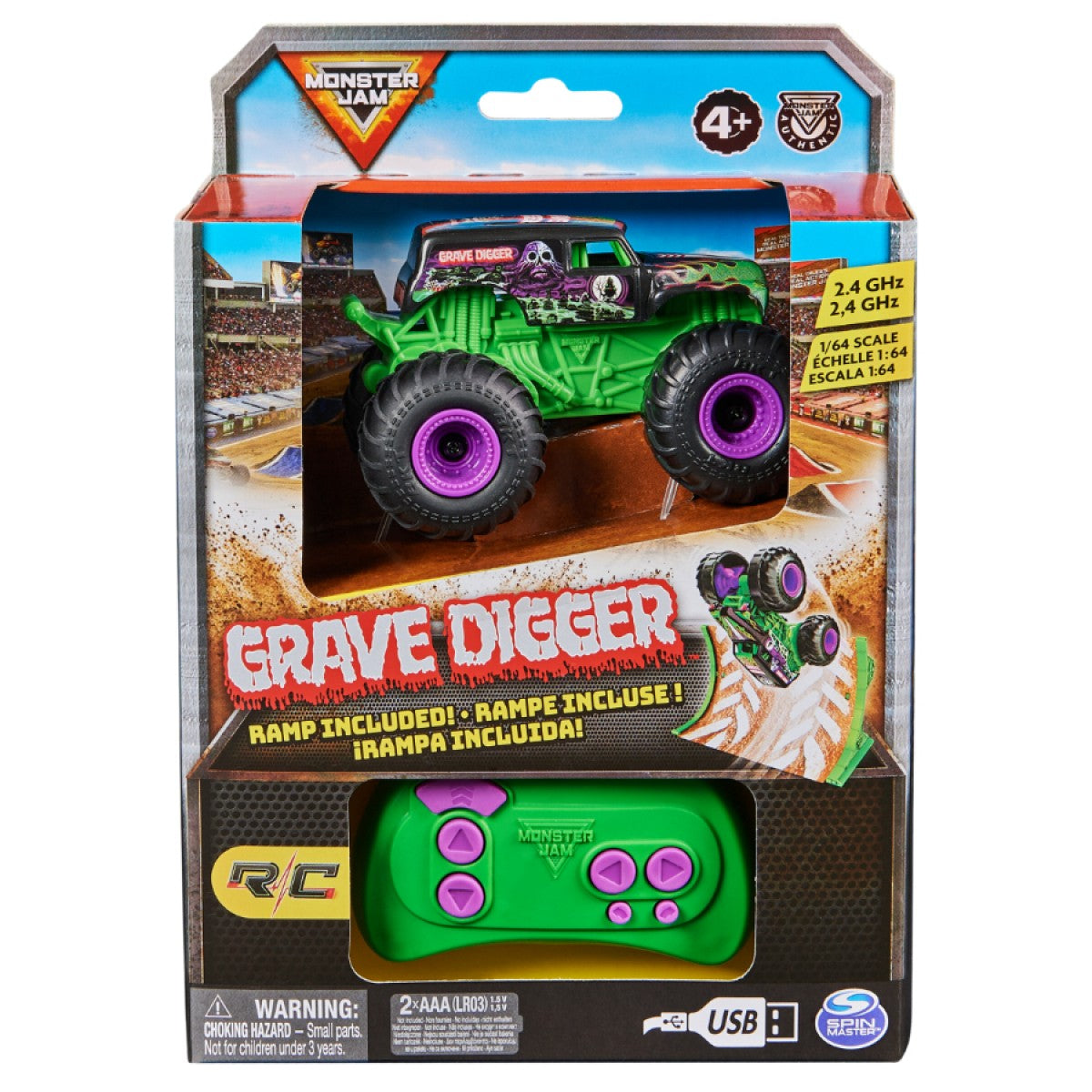 MONSTER JAM - REMOTE CONTROL GRAVE DIGGER 1:64TH - Toyworld Frankston