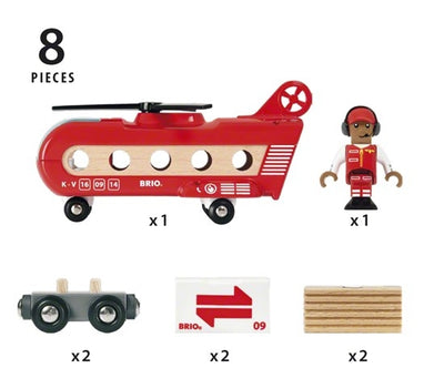 BRIO VEHICLE CARGO TRANSPORT HELICOPTER 8 PCS - Toyworld Frankston