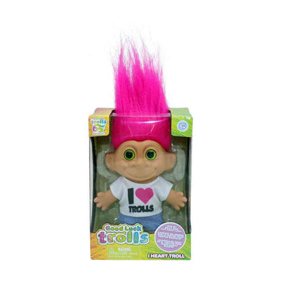 GOOD LUCK TROLLS SINGLE FIGURE - I HEART TROLL - Toyworld Frankston