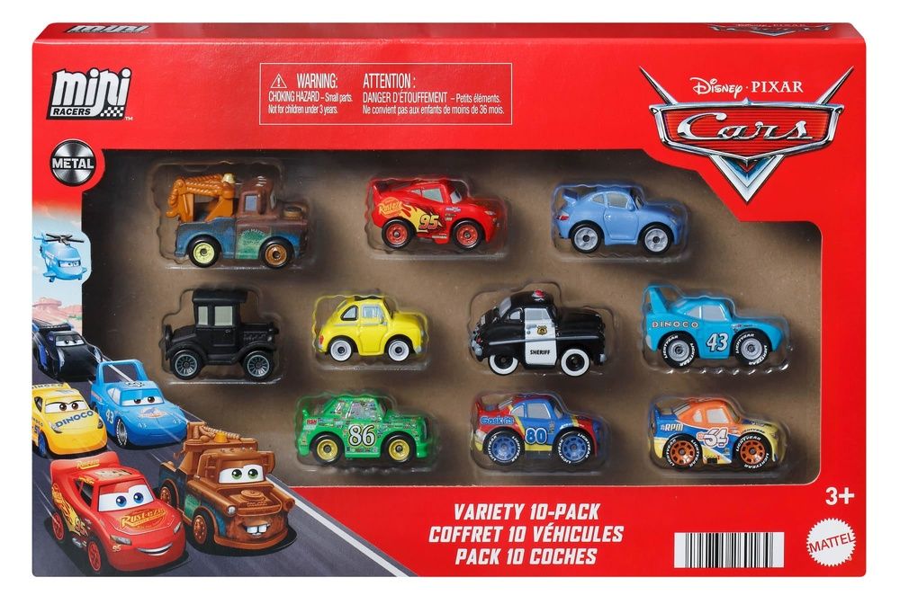 DISNEY PIXAR CARS - MINI RACERS 10 PACK