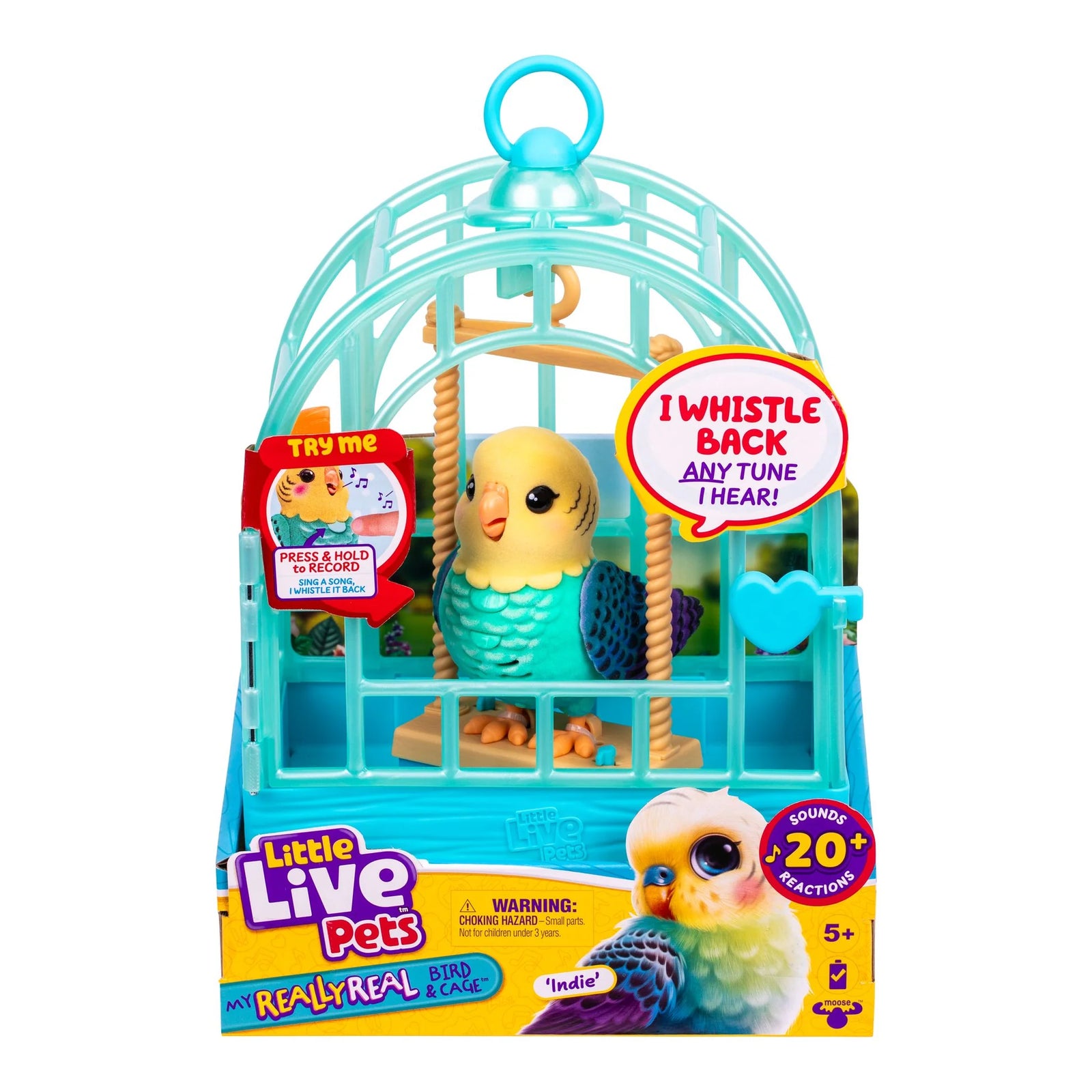 LITTLE LIVE PETS - MY REALLY REAL BIRD AND CAGE BLUE - Toyworld Frankston