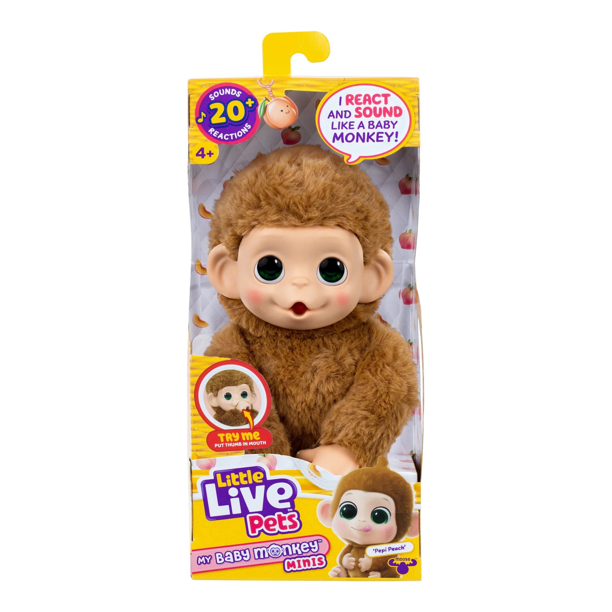 LITTLE LIVE PETS - MY BABY MONKEY MINI PEPI PEACH - Toyworld Frankston