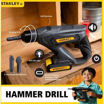 STANLEY JR BATTERY OPERATED HAMMER DRILL - Toyworld Frankston