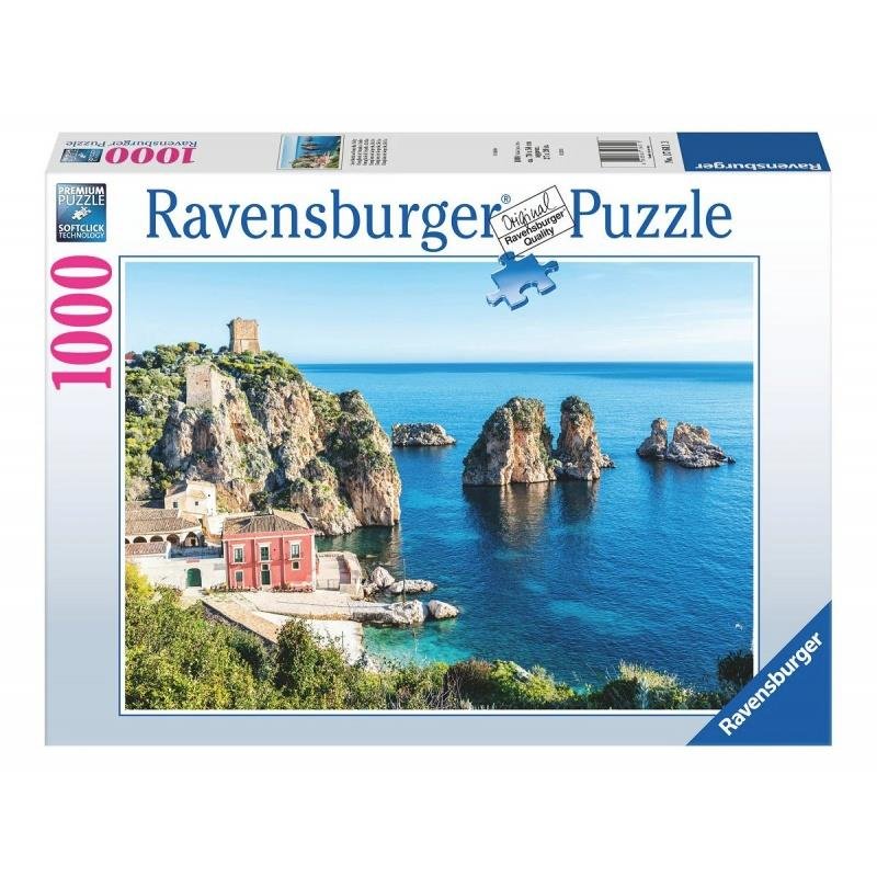RAVENSBURGER 176113 - SEA STACKS AT SCOPELLO, SICILY 1000 PIECE PUZZLE - Toyworld Frankston