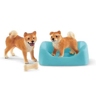 SCHLEICH SHIBA INU MOTHER AND PUPPY - Toyworld Frankston
