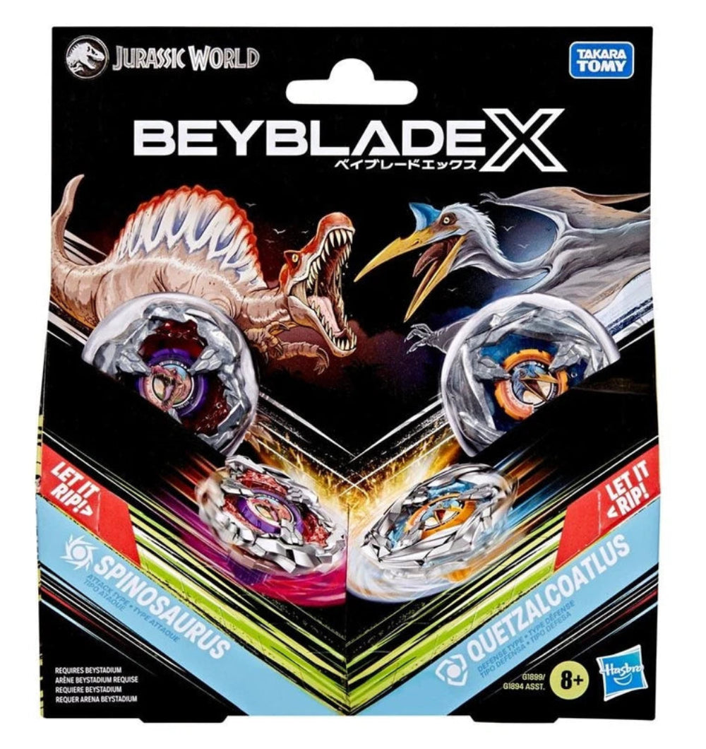 BEYBLADE X JURASSIC WORLD COLLAB MULTIPACK - SPINOSAURUS AND QUETZALCOATLUS