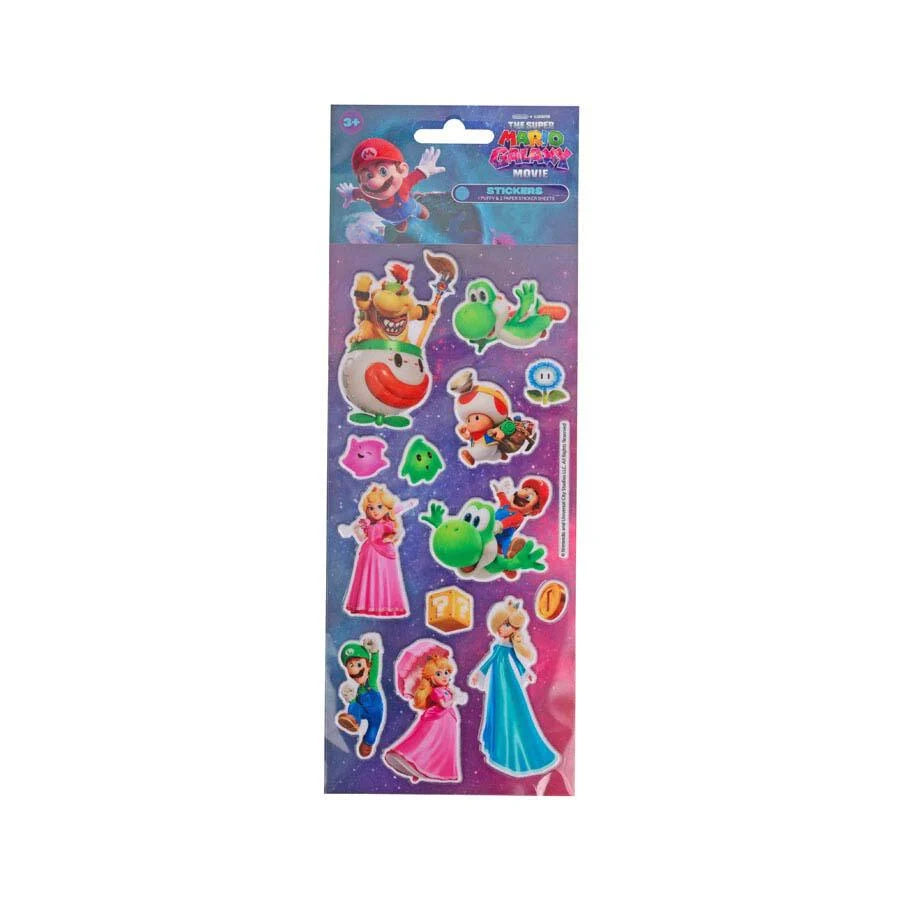 SUPER MARIO GALAXY MOVIE - STICKERS 3 PACK - Toyworld Frankston
