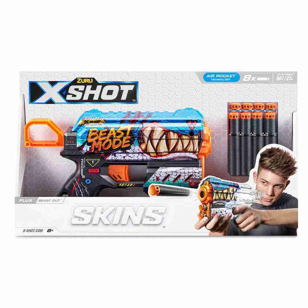 ZURU XSHOT FLUX SKINS BEAST OUT BLASTER - Toyworld Frankston