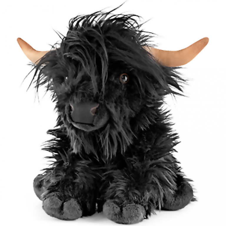 LIVING NATURE - BLACK HIGHLAND COW WITH SOUND 23CM