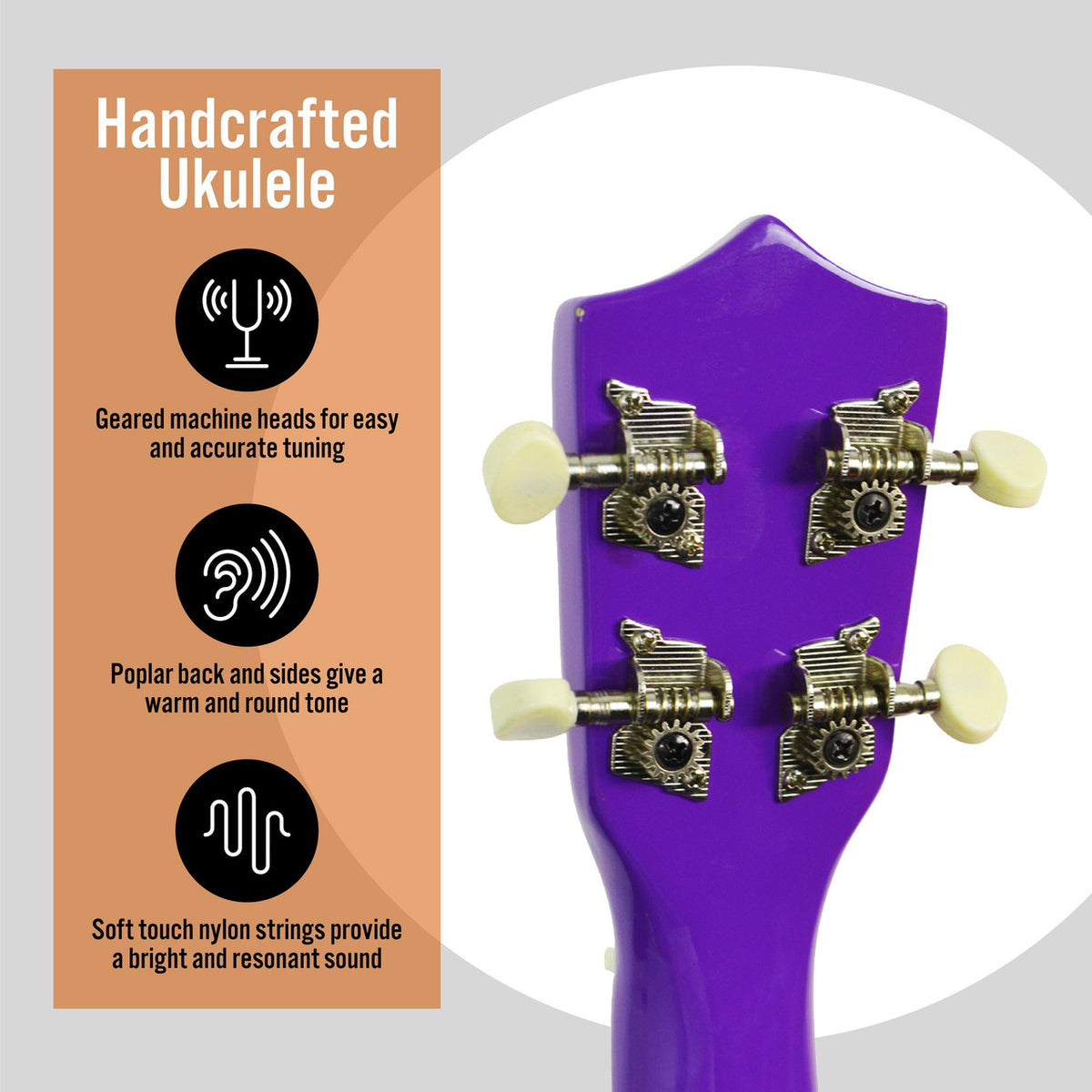 3RD AVENUE SOPRANO UKULELE -PURPLE