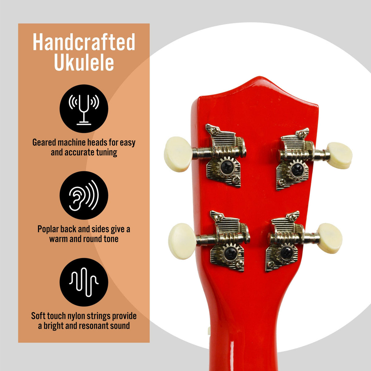 3RD AVENUE SOPRANO UKULELE - RED