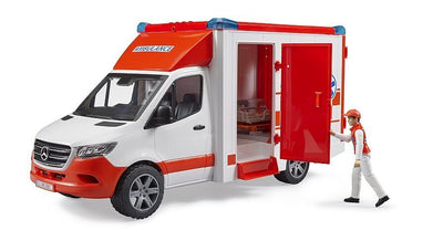 BRUDER - EMERGENCY  MERCEDES G3 SPRINTER AMBLANCE WITH DRIVER AND LIGHTS AND SOUNDS - Toyworld Frankston